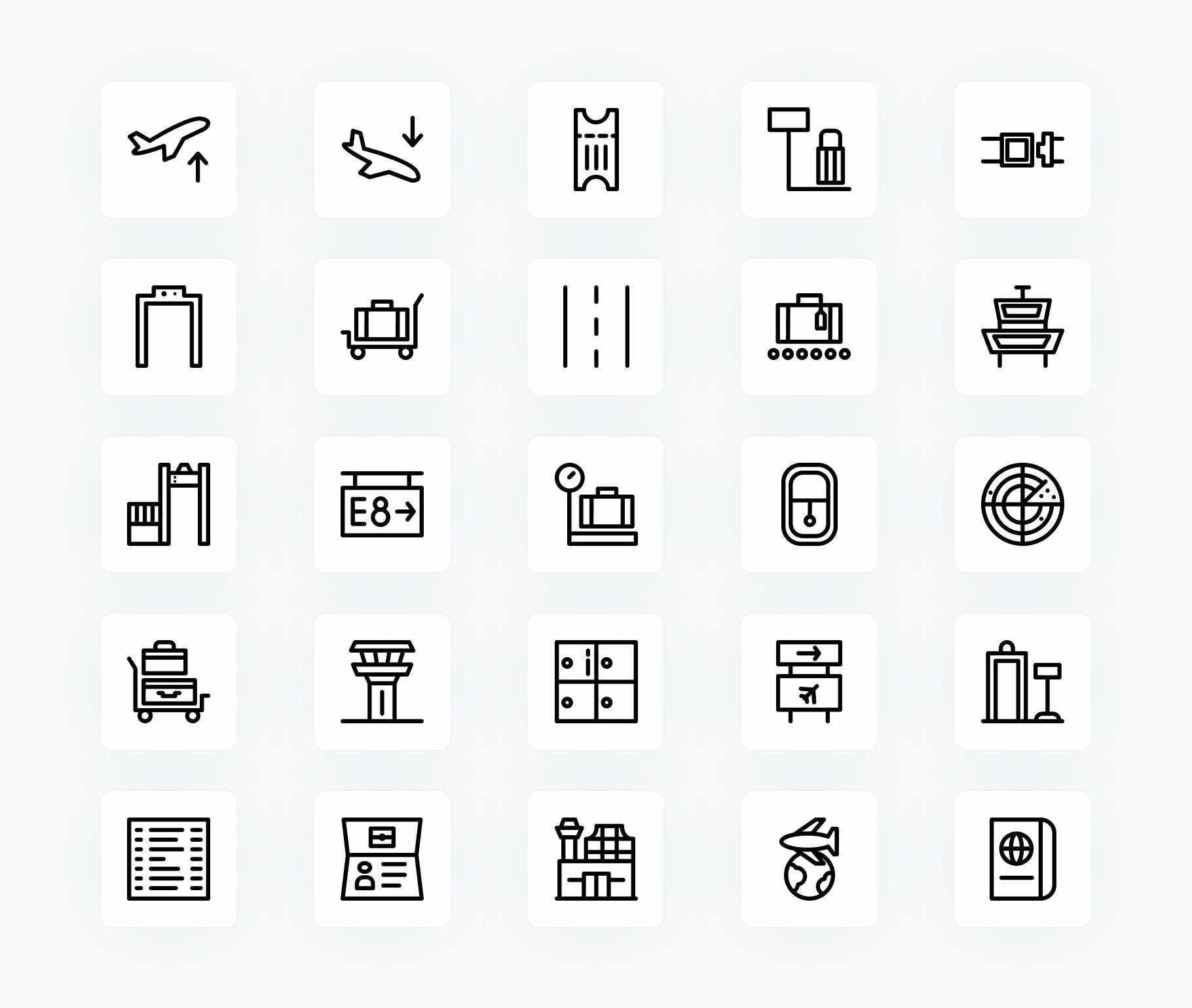 Airport-Outline-Vector-Icons Icons Airport Outline Vector Icons S12172102 powerpoint-template keynote-template google-slides-template infographic-template