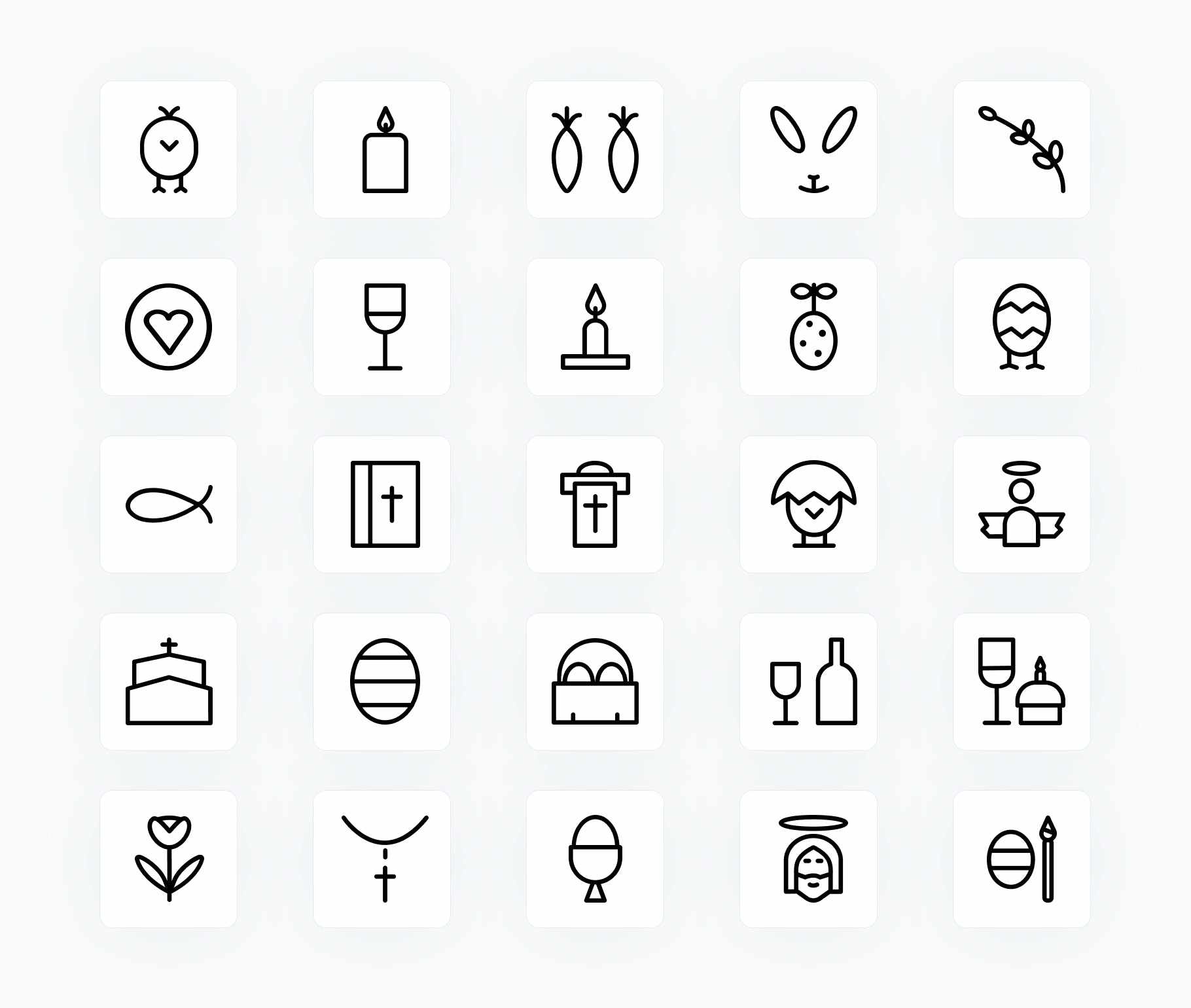 Easter-Outline-Vector-Icons Icons Easter Ouline Vector Icons S12172102 powerpoint-template keynote-template google-slides-template infographic-template