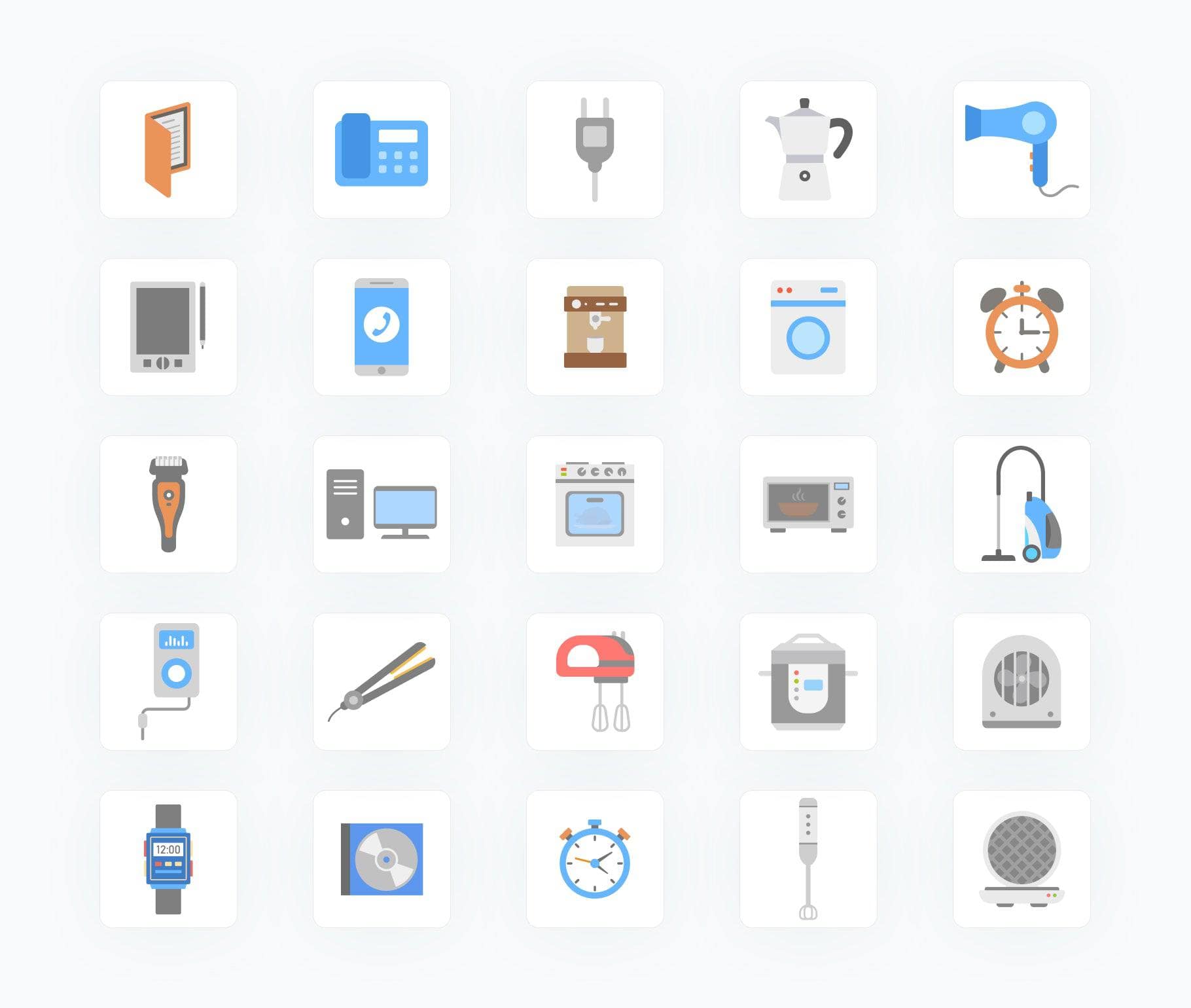 Electronics-Flat-Vector-Icons Icons Electronics Flat Vector Icons S02142203 powerpoint-template keynote-template google-slides-template infographic-template
