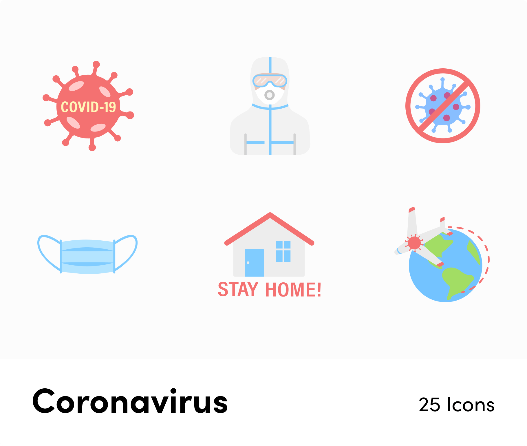 Pandemic Viruses and Flu-Flat-Vector-Icons Icons Coronavirus Flat Vector Icons S02142201 powerpoint-template keynote-template google-slides-template infographic-template