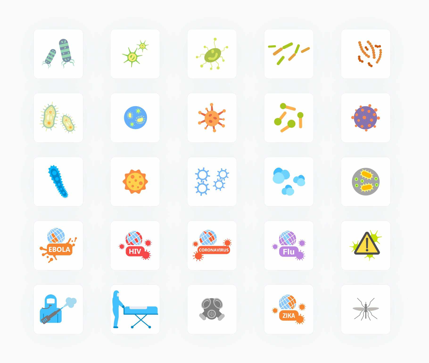 Pandemic Viruses and Flu-Flat-Vector-Icons Icons Pandemic Viruses and Flu Flat Vector Icons S12082101 powerpoint-template keynote-template google-slides-template infographic-template