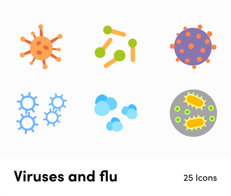 Pandemic Viruses and Flu-Flat-Vector-Icons Icons Pandemic Viruses and Flu Flat Vector Icons S12082101 powerpoint-template keynote-template google-slides-template infographic-template