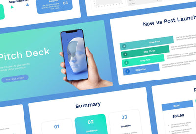 Pitch-Deck-Slides Slides Blue Medium Turquoise Gradient and Professional Presentation Pitch Deck Template S10042201 powerpoint-template keynote-template google-slides-template infographic-template