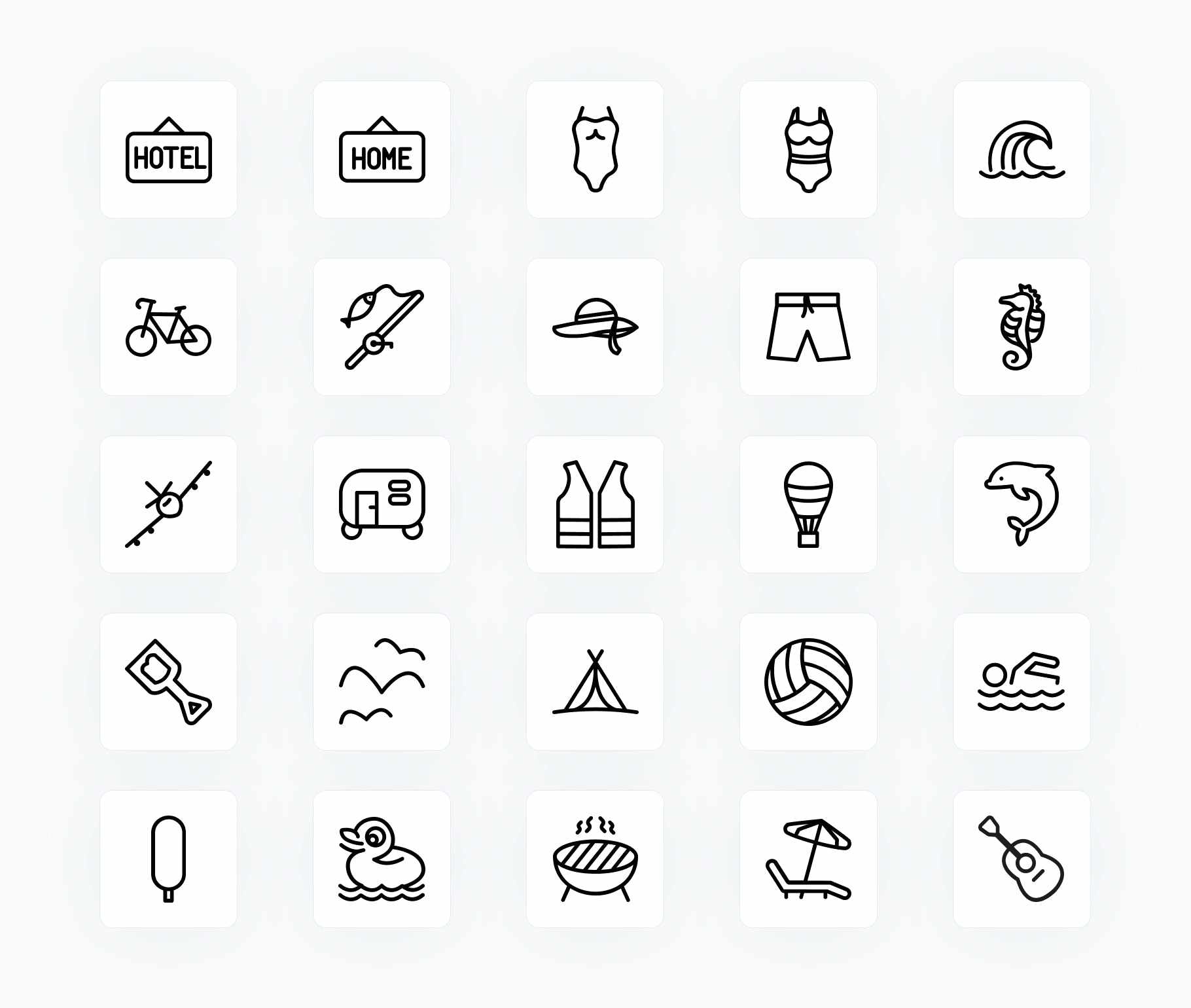 Summer-Outline-Vector-Icons Icons Summer Outline Vector Icons S12212103 powerpoint-template keynote-template google-slides-template infographic-template