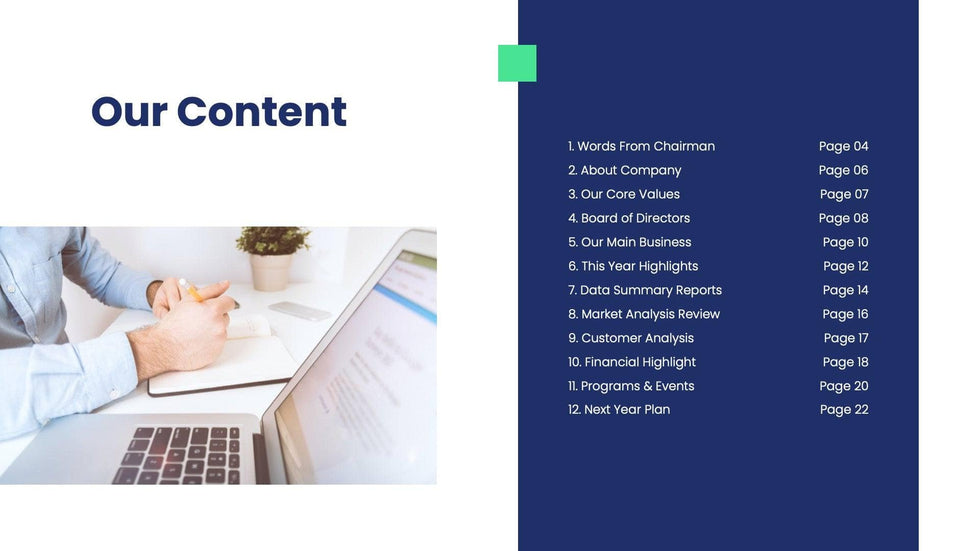 Annual-Report-Presentation-Template Slides Blue Neon Green Simple and Professional Presentation Annual Report Template S06262301 powerpoint-template keynote-template google-slides-template infographic-template