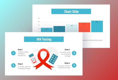 Medical-Presentation-Templates Slides Aquamarine and Red Simple HIV Care Presentation Template S07262301 powerpoint-template keynote-template google-slides-template infographic-template