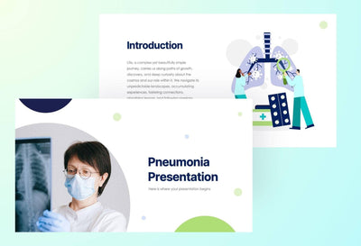 Medical-Presentation-Templates Slides Green and Blue Simple Pneumonia Presentation Template S07242301 powerpoint-template keynote-template google-slides-template infographic-template