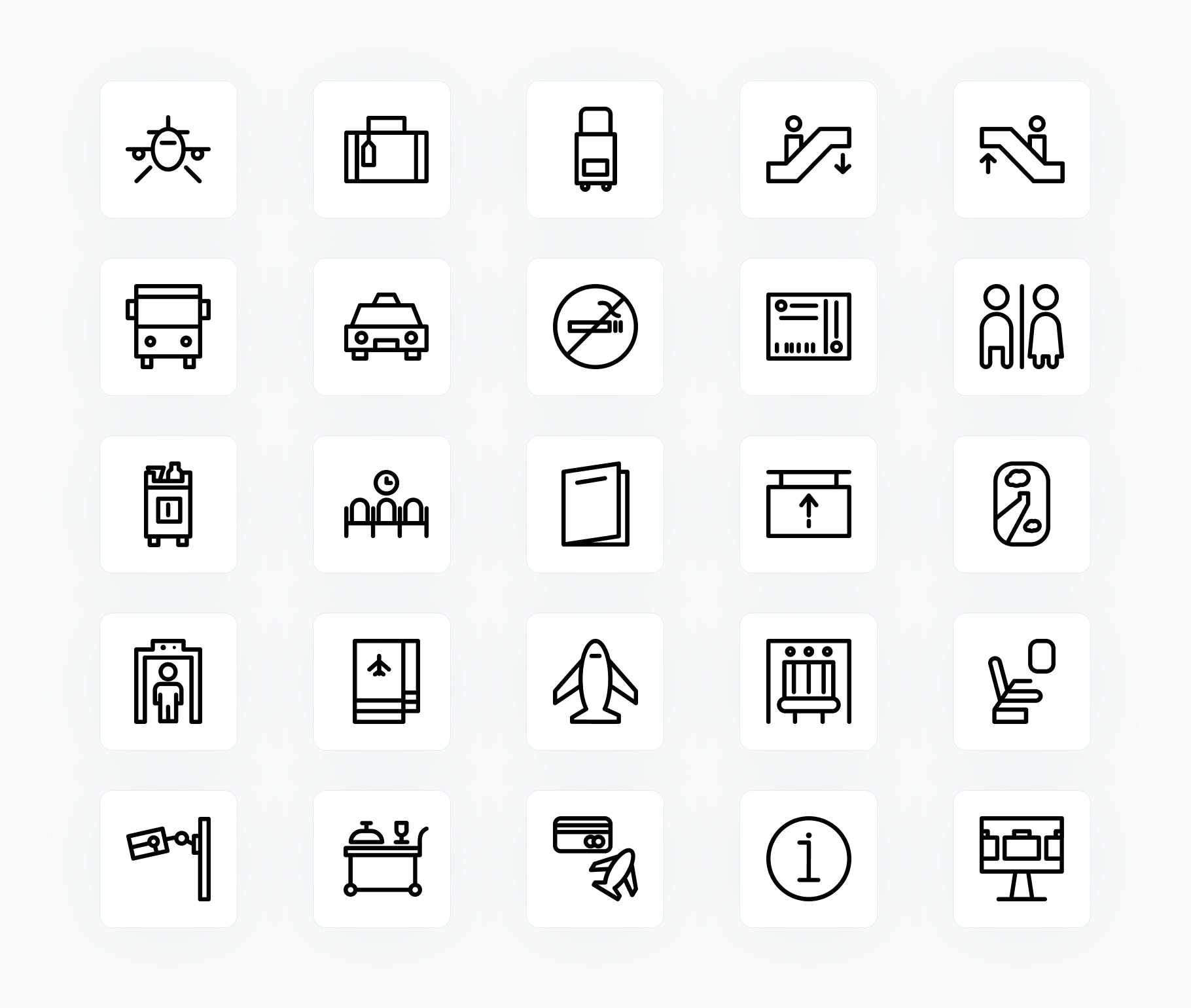 Airport-Outline-Vector-Icons Icons Airport Outline Vector Icons S12172101 powerpoint-template keynote-template google-slides-template infographic-template
