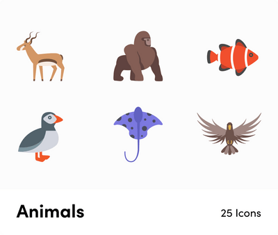 Animals-Flat -Vector-Icons Icons Animals Flat Vector Icons S12132104 powerpoint-template keynote-template google-slides-template infographic-template