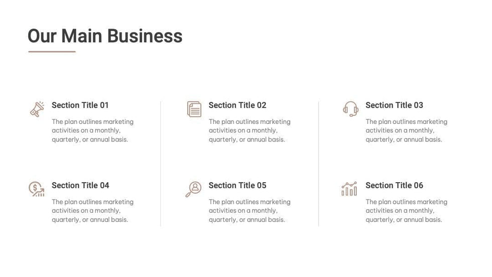 Annual-Report-Deck Slides Brown Mocha Simple and Professional Presentation Annual Report Template S04182301 powerpoint-template keynote-template google-slides-template infographic-template