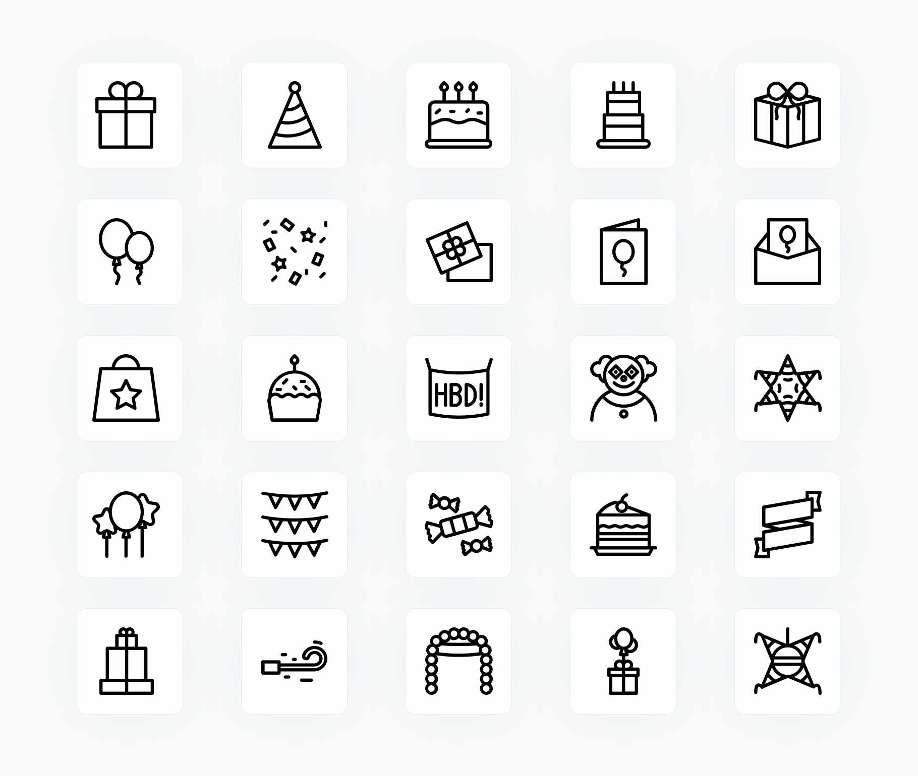 Birthday-Outline-Vector-Icons Icons Birthday Outline Vector Icons S12172101 powerpoint-template keynote-template google-slides-template infographic-template