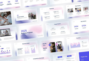 Business-Proposal-Deck Slides Violet Light Pink Gradient and Modern Presentation Business Proposal Template S10122201 powerpoint-template keynote-template google-slides-template infographic-template