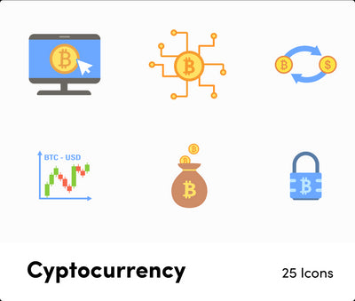 Cyptocurrency Flat Vector Icons S11262101-Icons-Cyptocurrency-Flat-Vector-Icons-Powerpoint-Keynote-Google-Slides-Adobe-Illustrator-Infografolio