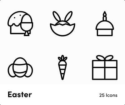 Easter-Outline-Vector-Icons Icons Easter Ouline Vector Icons S12172101 powerpoint-template keynote-template google-slides-template infographic-template
