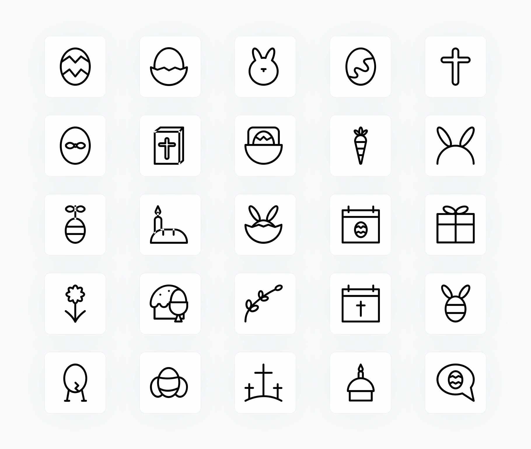 Easter-Outline-Vector-Icons Icons Easter Ouline Vector Icons S12172101 powerpoint-template keynote-template google-slides-template infographic-template