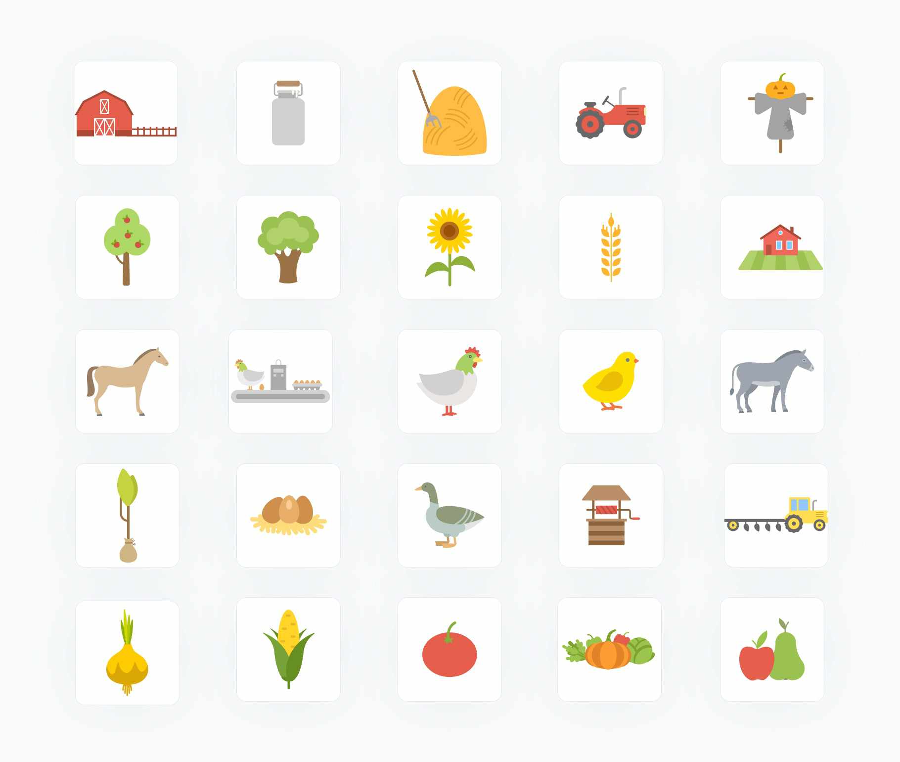 Farm-Flat-Vector-Icons Icons Farm Flat Vector Icons S01192201 powerpoint-template keynote-template google-slides-template infographic-template
