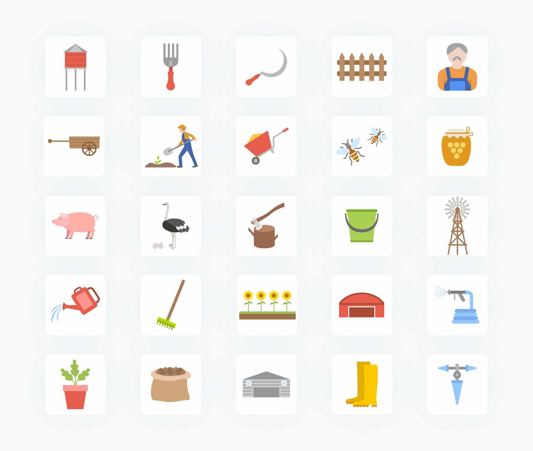 Farm-Flat-Vector-Icons Icons Farm Flat Vector Icons S01192202 powerpoint-template keynote-template google-slides-template infographic-template