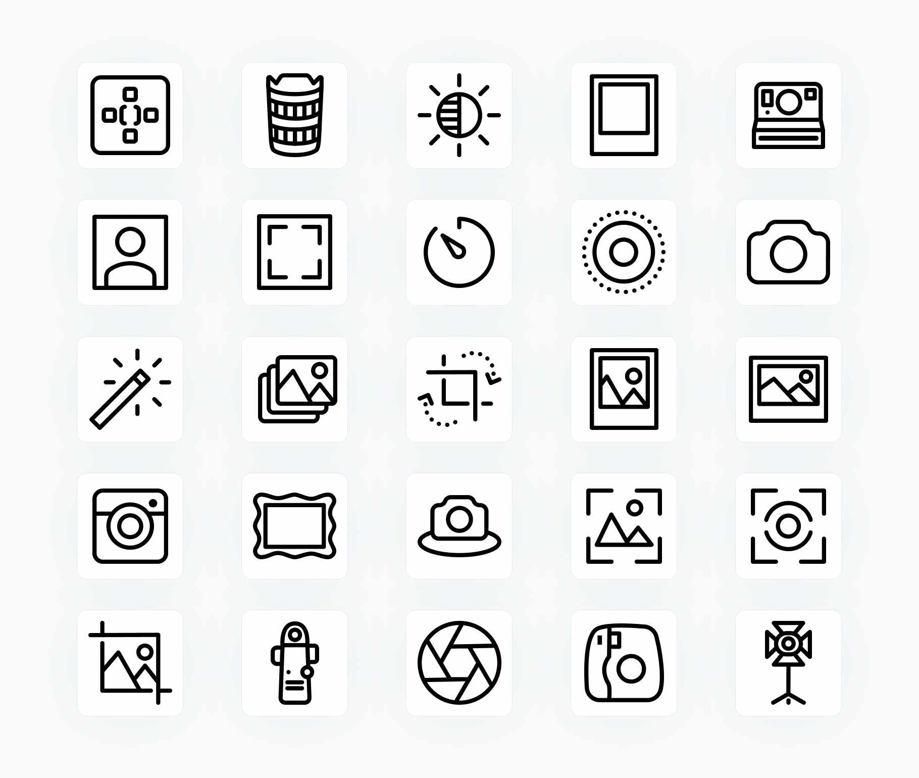 Photography-Outline-Vector-Icons Icons Photography Outline Vector Icons S12162101 powerpoint-template keynote-template google-slides-template infographic-template