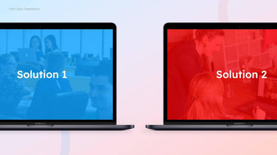 Solutions-Slides Slides Solution Red and Blue Slide Template S11012202 powerpoint-template keynote-template google-slides-template infographic-template