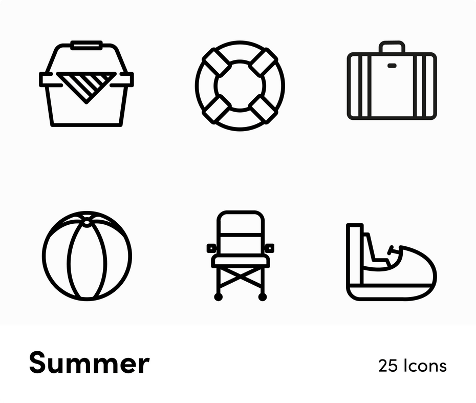Summer-Outline-Vector-Icons Icons Summer Outline Vector Icons S12212101 powerpoint-template keynote-template google-slides-template infographic-template