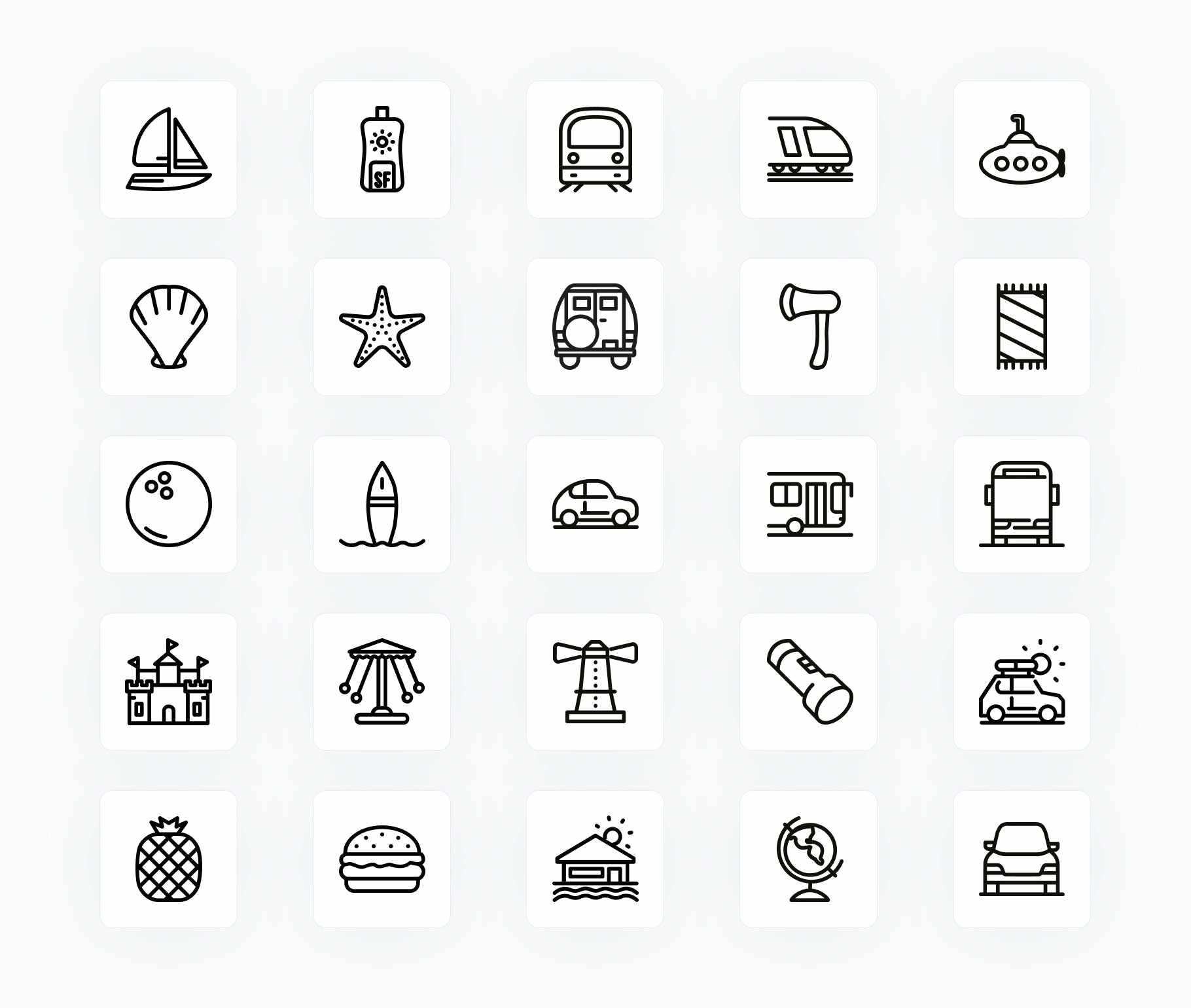 Summer-Outline-Vector-Icons Icons Summer Outline Vector Icons S12212102 powerpoint-template keynote-template google-slides-template infographic-template