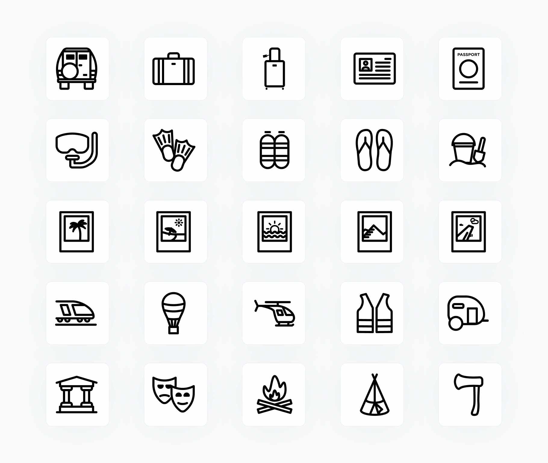 Travel-Outline-Vector-Icons Icons Travel Outline Vector Icons S12162101 powerpoint-template keynote-template google-slides-template infographic-template