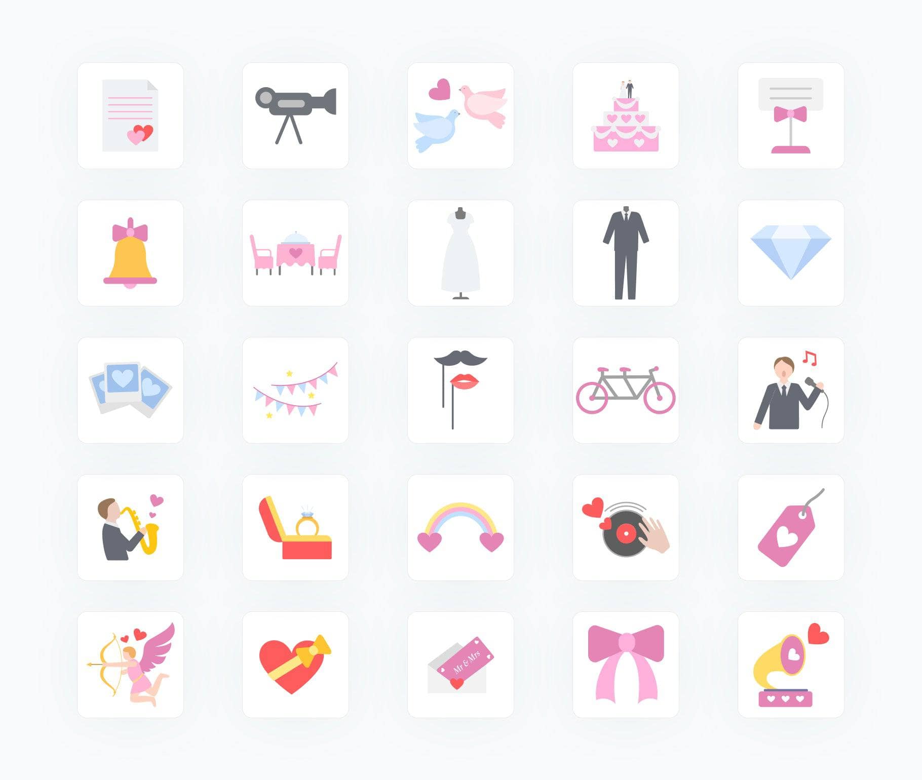 Wedding-Flat-Vector-Icons Icons Wedding Flat Vector Icons S02142204 powerpoint-template keynote-template google-slides-template infographic-template