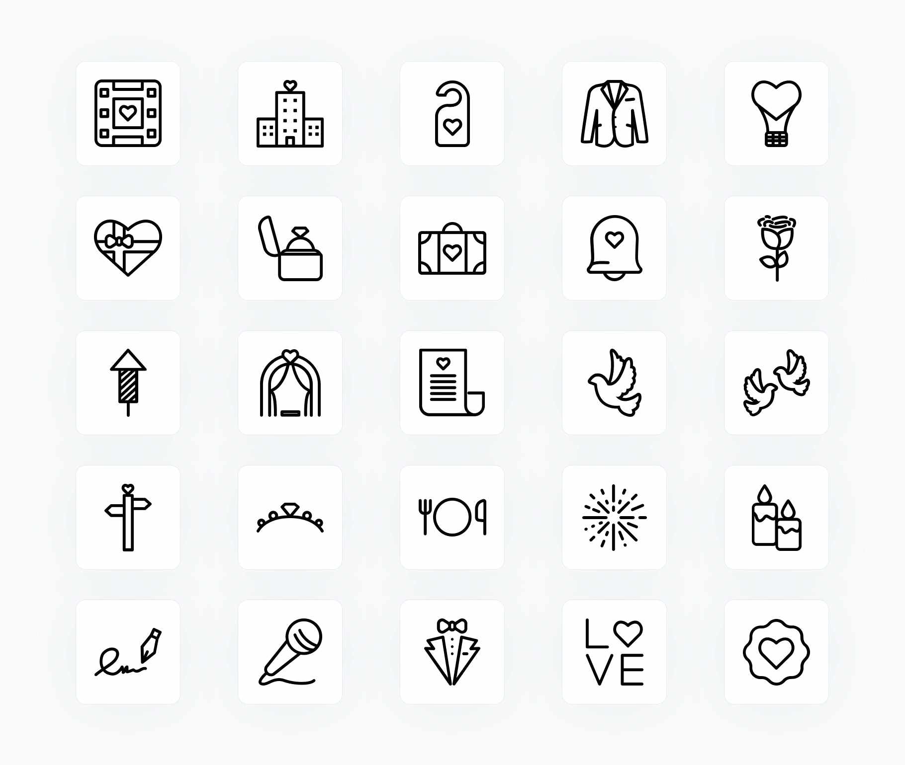 Wedding-Outline-Vector-Icons Icons Wedding Outline Vector Icons S12222103 powerpoint-template keynote-template google-slides-template infographic-template